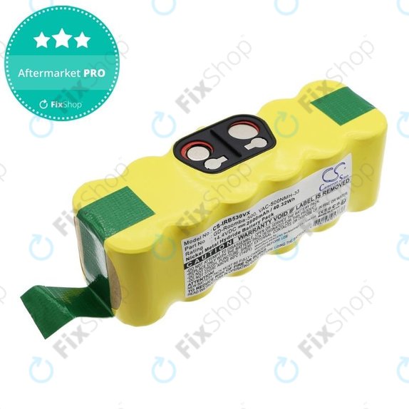 Bateria do iRobot Roomba 500, 600, 700, 800, 900-seria, R3, Scooba 450, Vileda 137173, 11702, GD-Roomba-500, VAC-500NMH-33 Ni-MH 14,4V 2800mAh HQ