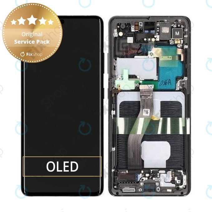 Wyświetlacz do Samsung S21 Ultra G998B, Ekran dotykowy z ramką, GH82-26035A, GH82-26036A, Phantom Black, Genuine Service Pack