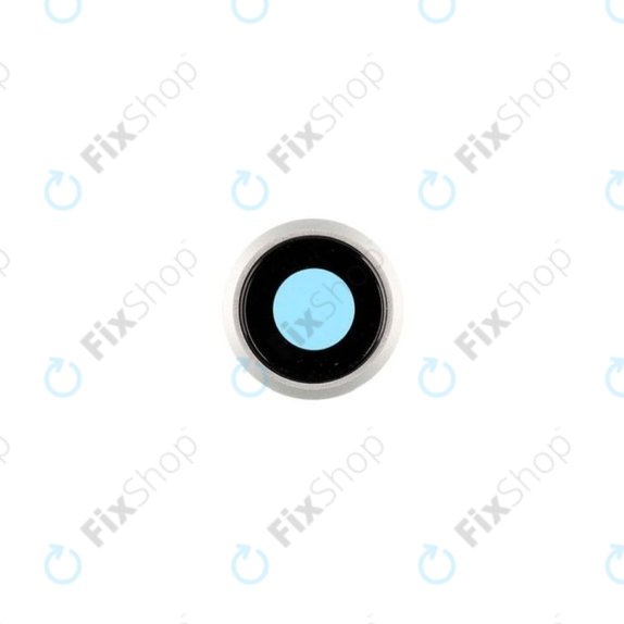 Szklo tylnej kamery z ramką do iPhone 8, SE (2020), SE (2022), Srebrny, Silver, Bialy, White