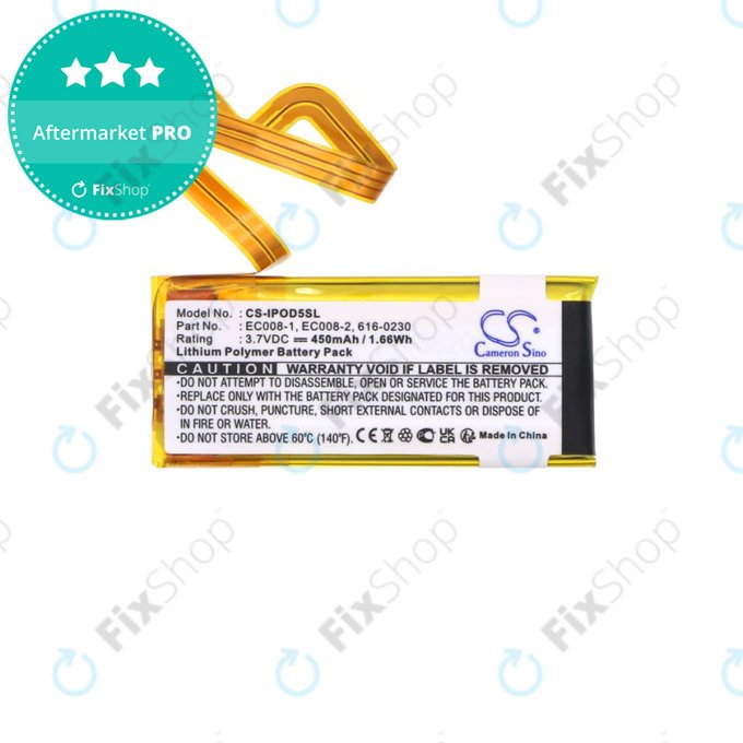 Bateria do Apple iPod Classic 6th Gen, iPod 5G, iPod Video, 450mAh, Li-Pol, 3.7V, EC008, HQ