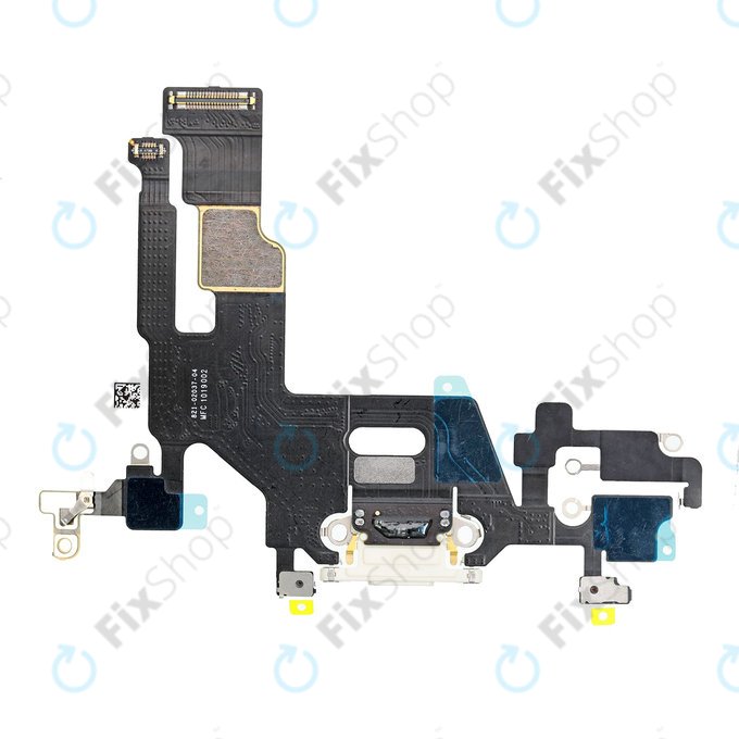 Złącze ładowania z taśmą flex do iPhone 11, Bialy, White