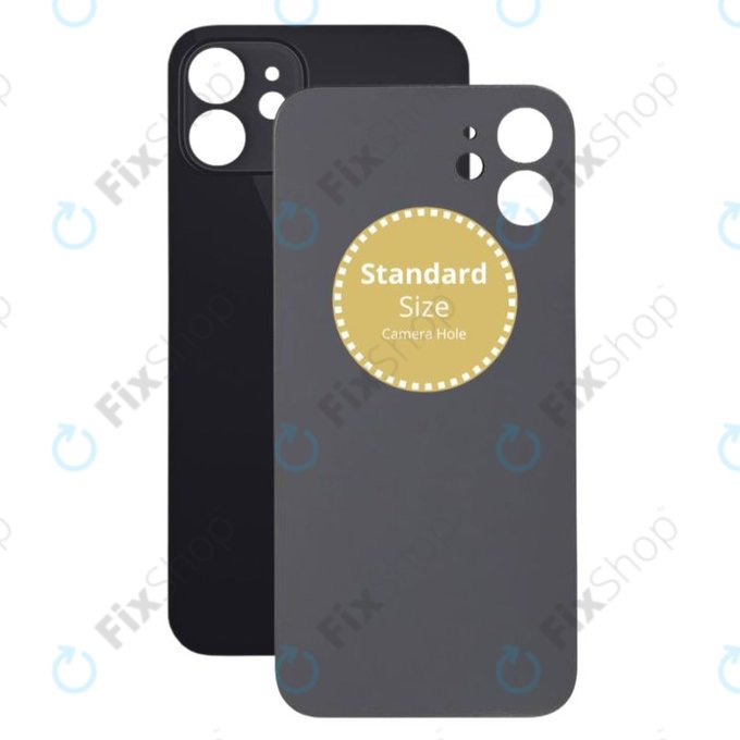 Tylne szklo pokrywy do iPhone 12, Czarny, Black