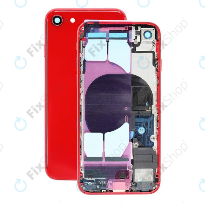 Tylna obudowa z malymi czesciami do iPhone SE (2nd Gen 2020), Czerwony, Red