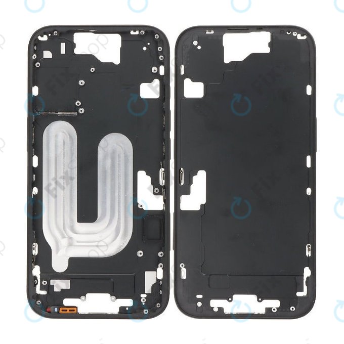 Ramka srodkowa do iPhone 16, Przyciski zasilania i głośności, Czerny, Black