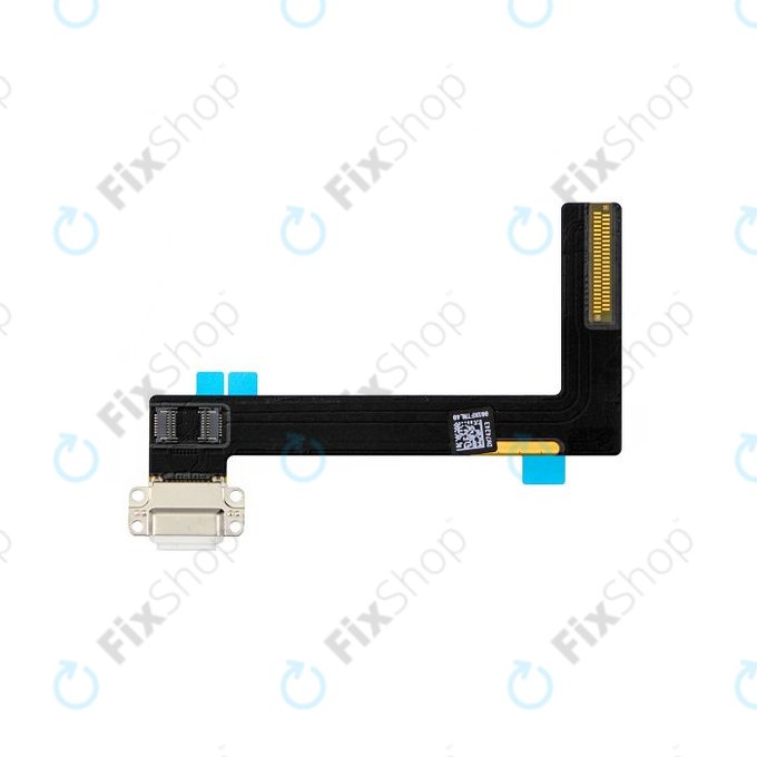 Złącze ładowania z taśmą flex do iPad Air 2, Bialy, White