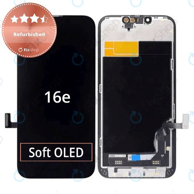 Wyświetlacz dla iPhone 16e, 17e, Ekran dotykowy z ramką, Refurbished