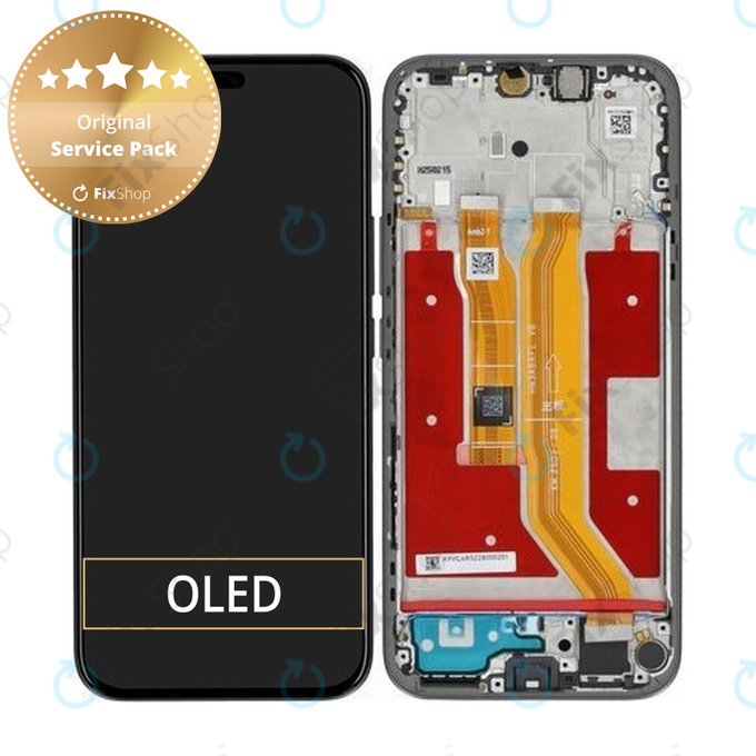 Wyświetlacz do Honor 400 Lite, Ekran dotykowy z ramką, Velvet Black, 0235ANTF, Genuine Service Pack