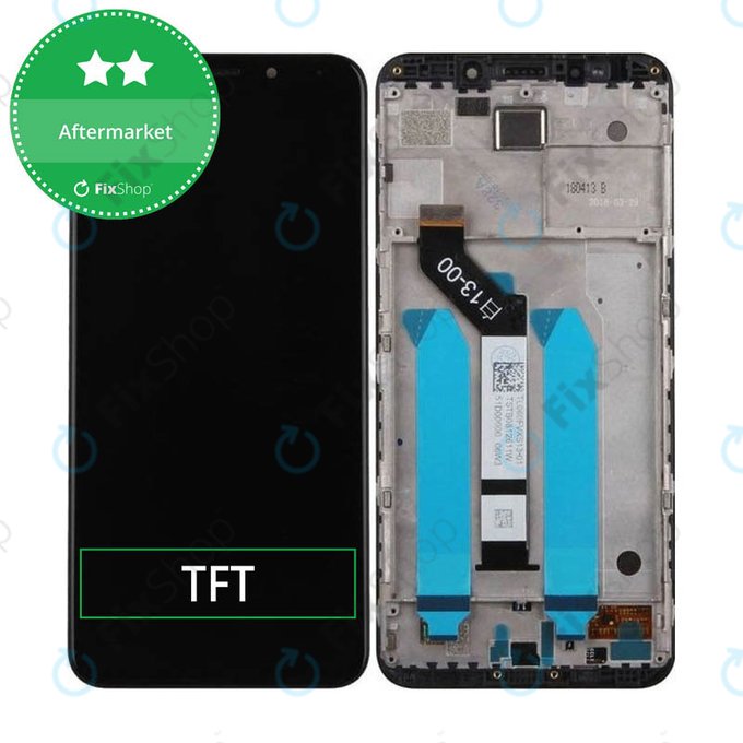 Wyświetlacz do Xiaomi Redmi 5 Plus (Redmi Note 5), Ekran dotykowy z ramką, Czarny, Black, TFT