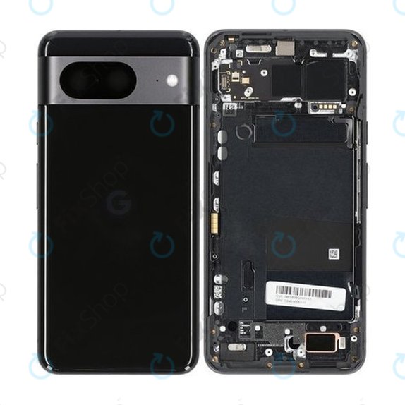 Tylna pokrywa baterii do Google Pixel 8, GKWS6, G9BQD, G949-00563-01, Obsidian, Genuine Service Pack