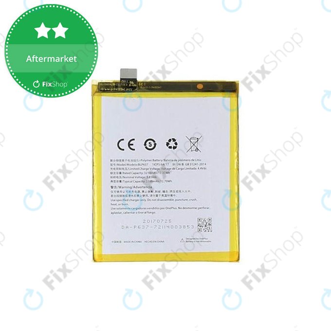 Bateria do OnePlus 5, 5T, BLP637, 3300mAh