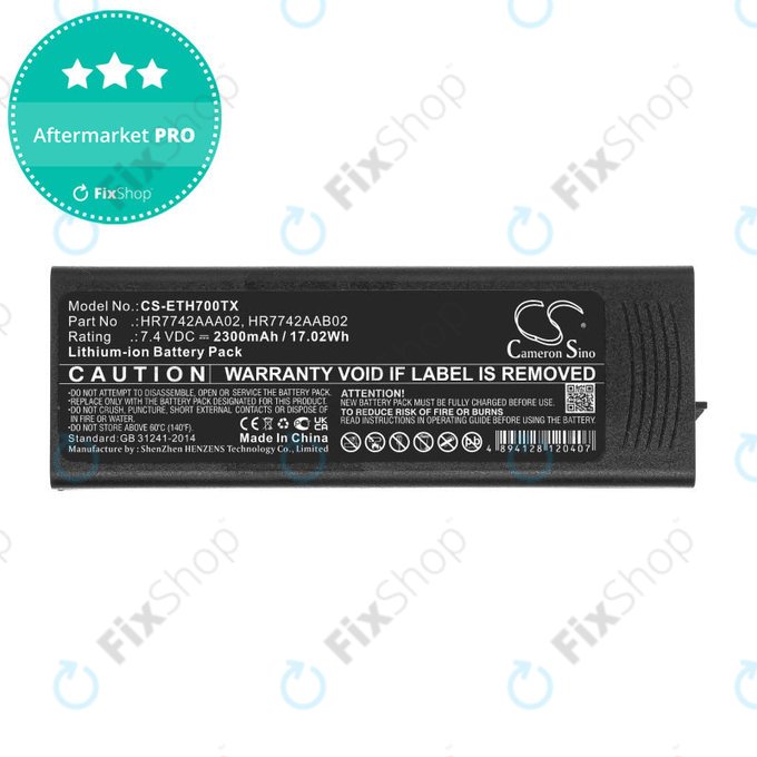 Bateria do EADS P3G, TPH700, 2300mAh, Li-Ion, 7.4V, HR7742AAA02, HQ