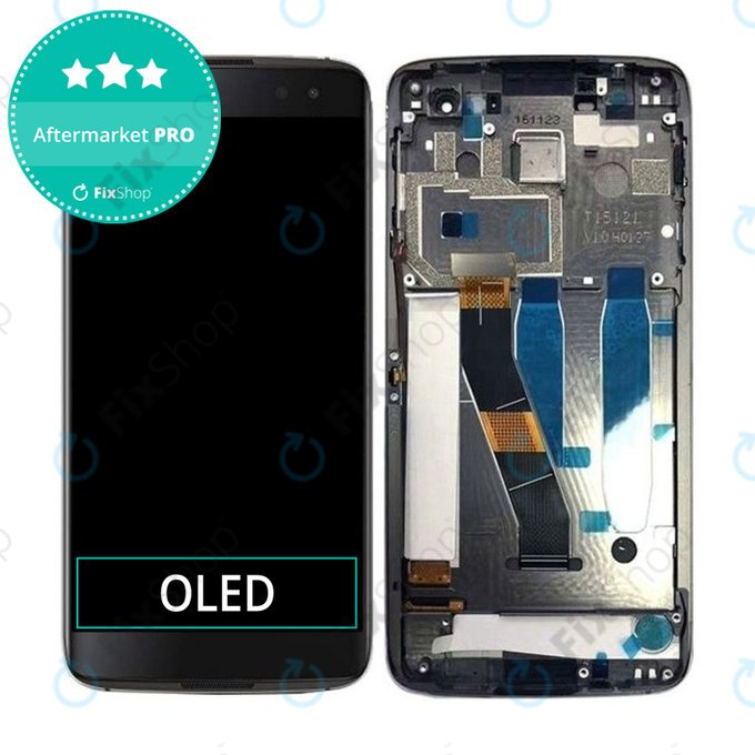 Wyświetlacz OLED do Blackberry DTEK60, Ekran dotykowy z ramką, Czarny, Black