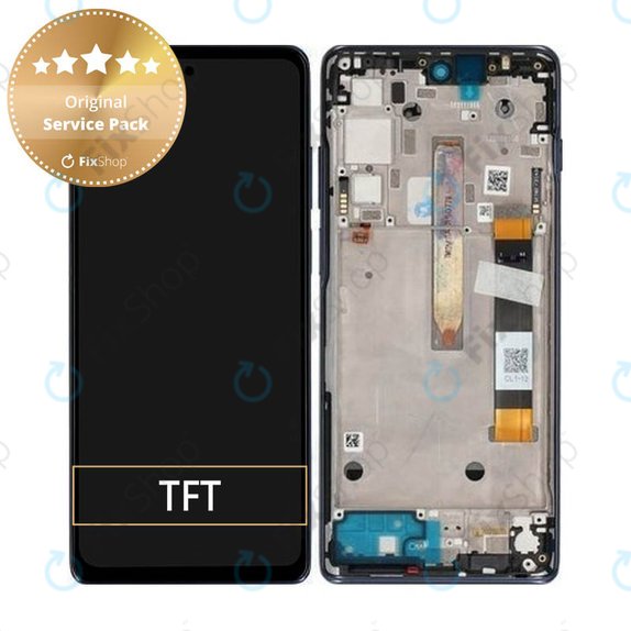 Wyświetlacz do Motorola Moto G200 XT2175, Ekran dotykowy z ramką, 5D68C20181, Stellar Blue, Genuine Service Pack