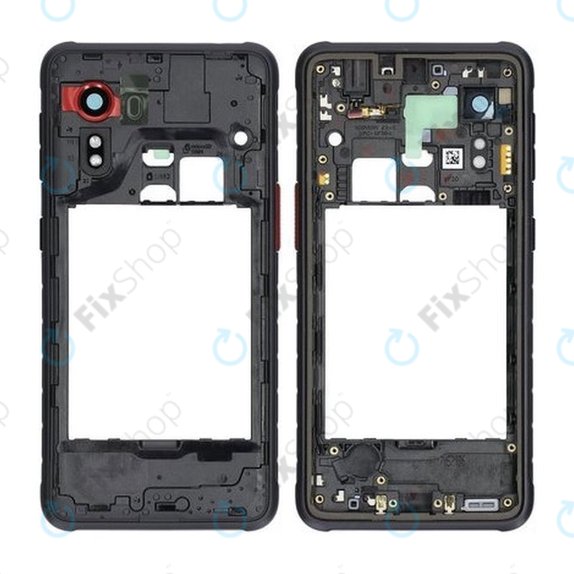 Ramka srodkowa do Samsung Galaxy Xcover 5, G525F, GH98-46354A, Czarny, Black, Genuine Service Pack
