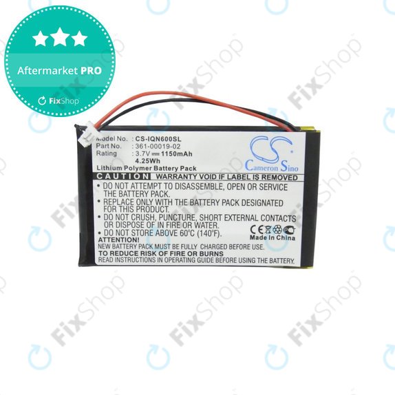 Bateria do Garmin Nüvi 660, 660 FM, 1150mAh, Li-Pol, 3.7V, 361-00019-02, HQ