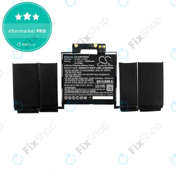 Bateria do MacBook Pro 13" A1964, 5050mAh, 2018 - 2019 A1989, 2020 A2251, HQ