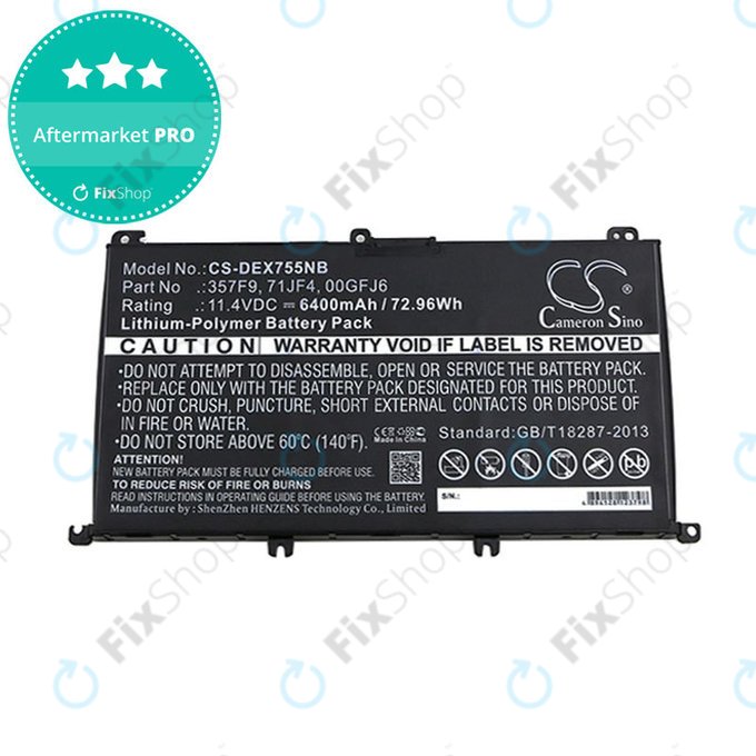 Bateria do Dell Inspirion 15, 6400mAh, Li-Pol, 11.4V, 357F9, HQ