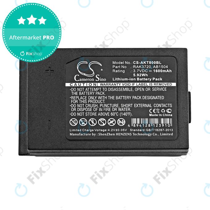 Bateria do Akerstroms Mercury 8B, Jupiter, Era 150J, 1600mAh, Li-Ion, 3.7V, RAK3720, HQ