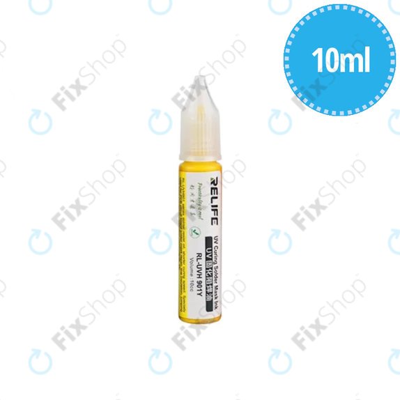 Maska lutownicza utwardzana UV, 10ml, Żółty, Yellow, Relife RL-UVH901Y