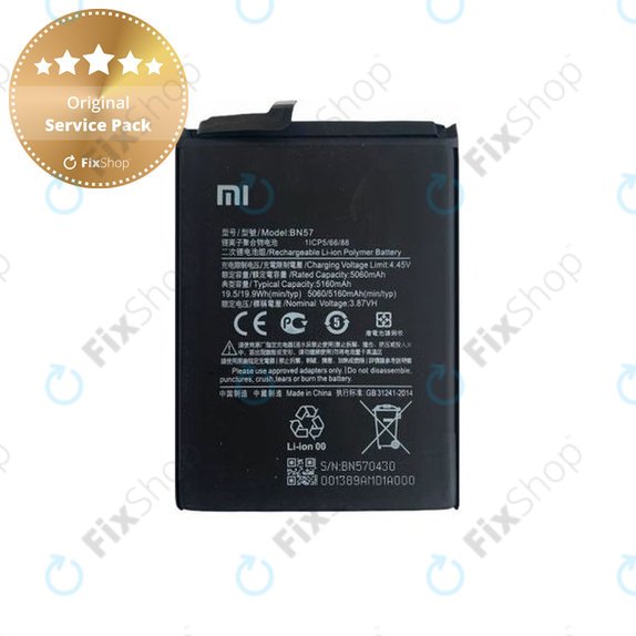 Bateria do Xiaomi Poco X3 NFC, X3 Pro, BN57, 5160mAh, 460200003J1G, Genuine Service Pack