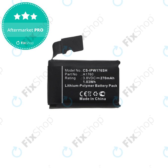Bateria dla Apple Watch 2 38 mm, 270mAh, Li-Pol, 3.8 V, A1760, HQ