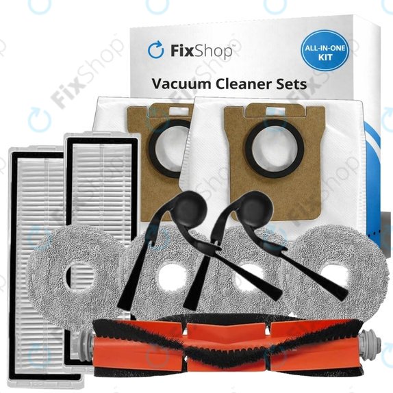 Zestaw części zamiennych do Xiaomi Robot Vacuum 5, 5 Pro (1x Główna szczotka, 2x Filtr, 2x Szczotka boczna, 4x Ściereczka mopująca, 2x Worek na kurz)