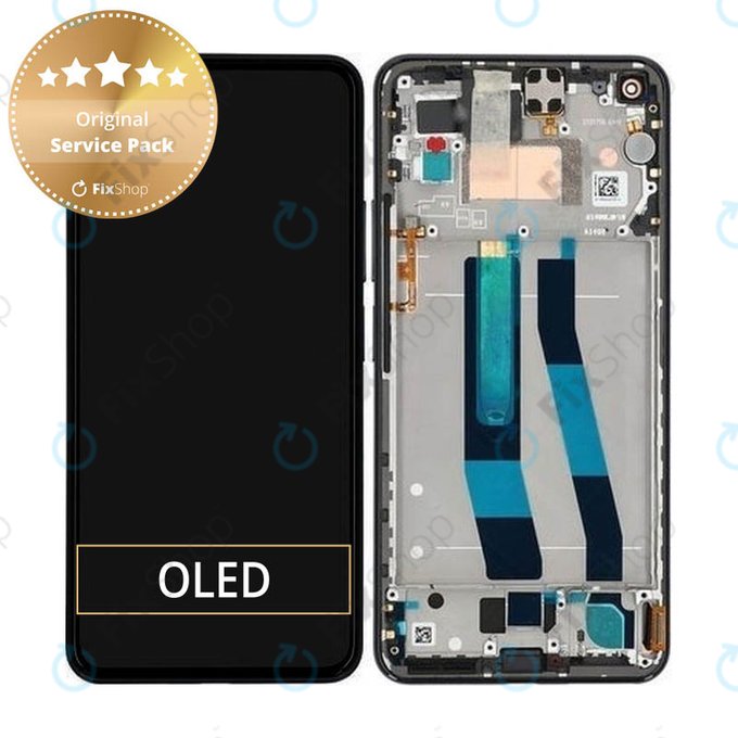 Wyświetlacz do Xiaomi Mi 11 Lite 5G, Ekran dotykowy z ramką, 56000200K900, 56000K00K900, Truffle Black, Genuine Service Pack