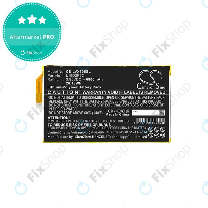 Bateria do Lenovo Yoga Smart Tab, L19D2P32, 6800mAh, HQ