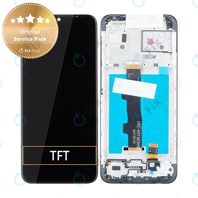 Wyświetlacz do Motorola Moto E7 Power, E7i Power, Ekran dotykowy z ramką, 5D68C18235, Genuine Service Pack