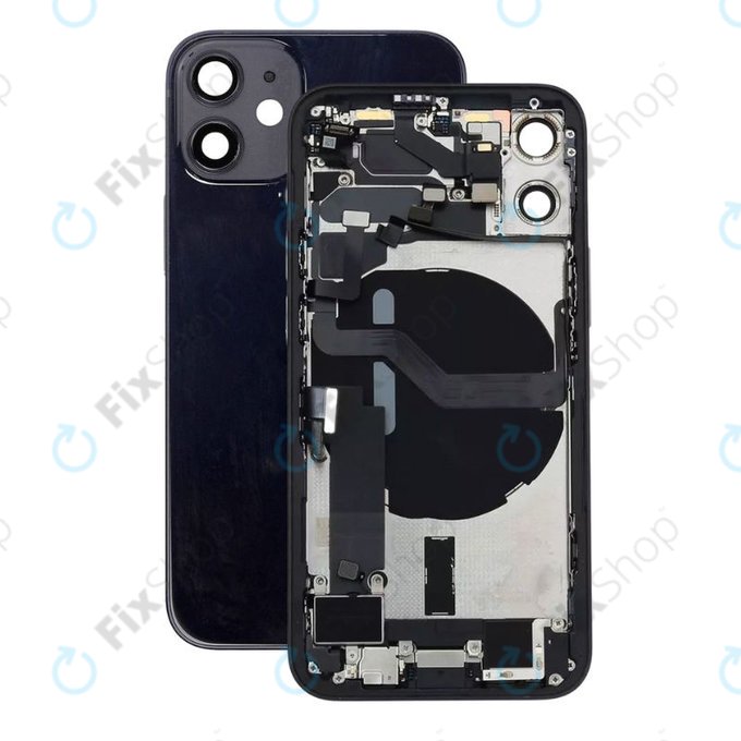Tylna obudowa z malymi czesciami do iPhone 12 Mini, Czarny, Black