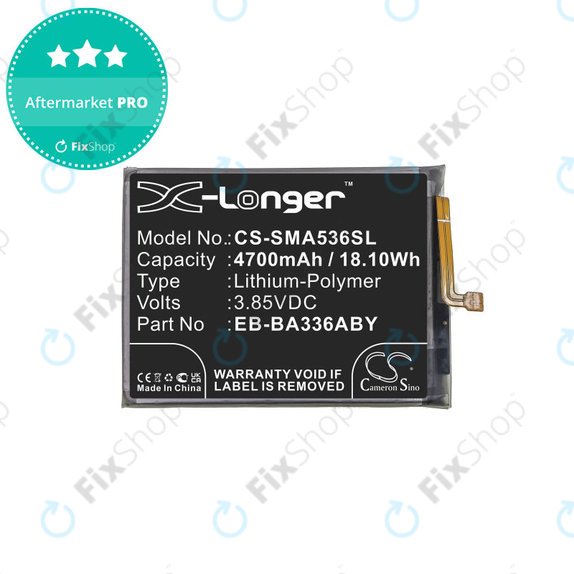 Bateria dla Samsung A33 A336B, A53 A536B, 4700mAh, Li-Pol, 3.85 V, EB-BA336ABY, HQ