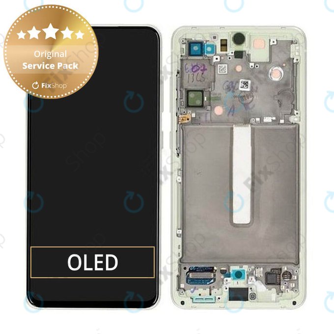 Wyświetlacz do Samsung S21 FE G990B, Ekran dotykowy z ramką, GH82-26414C, GH82-26420C, GH82-26590C, Zielony, Green, Genuine Service Pack