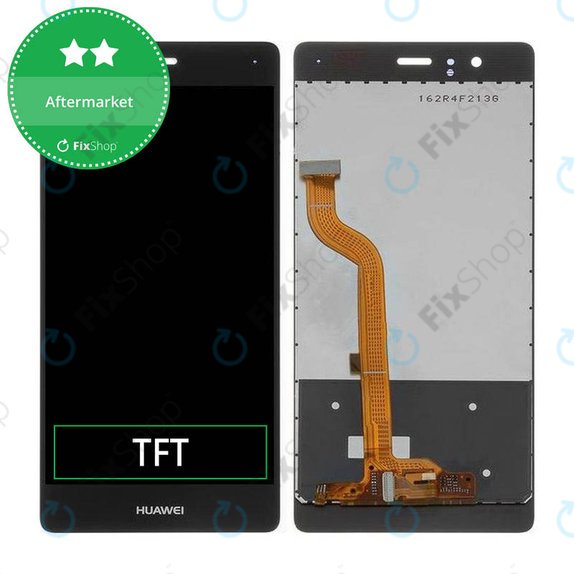 Wyświetlacz do Huawei P9, Ekran dotykowy bez ramki, Czarny, Black, TFT