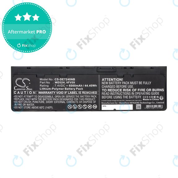 Bateria do Dell Latitude E7240, 7250, 12, 6000mAh, Li-Pol, 7.4V, VFV59, HQ