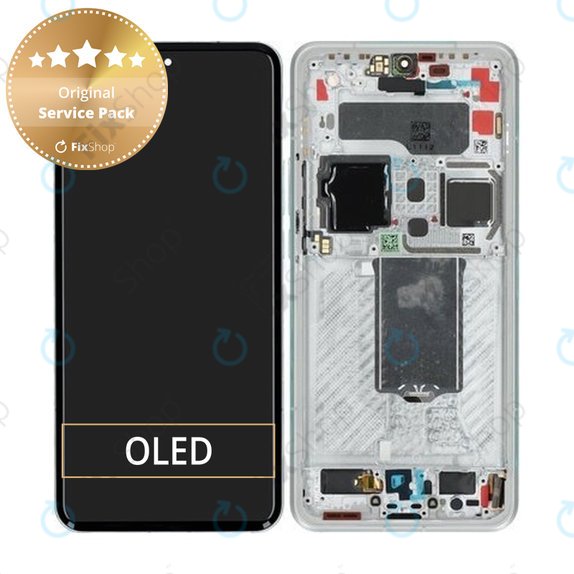 Wyświetlacz do Xiaomi 15 Ultra 5G, Ekran dotykowy z ramką, Silver White, 560005000O100, Genuine Service Pack