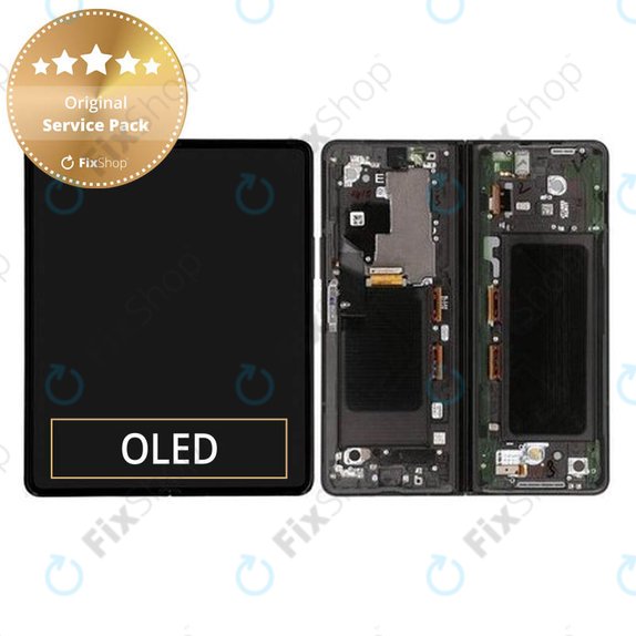 Wyświetlacz do Samsung Z Fold 3 F926B, Ekran dotykowy z ramką, GH82-26283A, GH82-26284A, Phantom Black, Genuine Service Pack