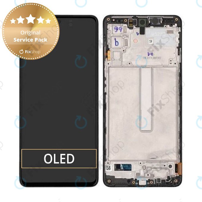 Wyświetlacz LCD + ekran dotykowy + ramka do Samsung M52 5G M526B, GH82-27091A, GH82-27094A, Black, Genuine Service Pack