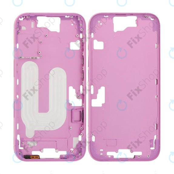 Ramka srodkowa do iPhone 16, Przyciski zasilania i głośności, Różowy, Pink