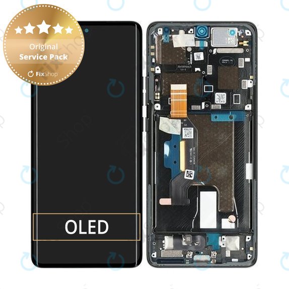 Wyświetlacz do Motorola Edge 50 Ultra, Ekran dotykowy z ramką, Forest Grey, 5D68C24483, Genuine Service Pack