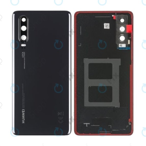 Tylna pokrywa baterii do Huawei P30, 02352NMM, Czarny, Black, Genuine Service Pack
