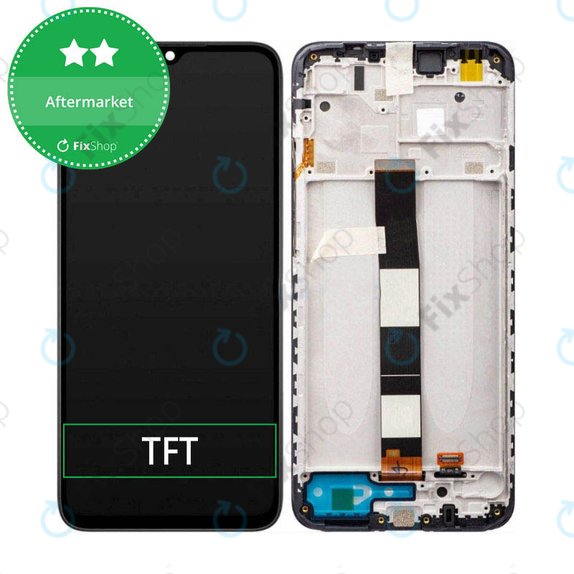 Wyświetlacz do Xiaomi Redmi 10A 220233L2C, 220233L2G, Ekran dotykowy z ramką, Czarny, Black, TFT