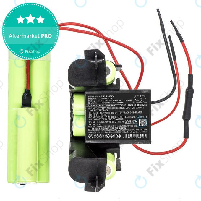 Bateria do Electrolux ErgoRapido ZB3004, ZB3005, ZB3006, AEG AG3004, AG3005, AG3006, 1500mAh, Ni-MH, 14.4V, 2199035029, HQ