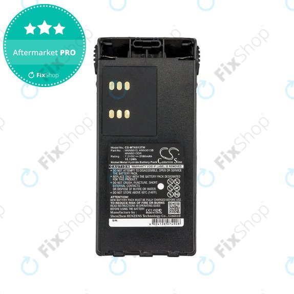Bateria do Motorola GP, HT, MTX, Pro-series, 2100mAh, Ni-MH, 7.2V, HNN9013, HQ