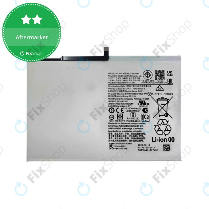 Bateria do Samsung Tab A9+ X210, X216B, WT-S-W11, 7040mAh