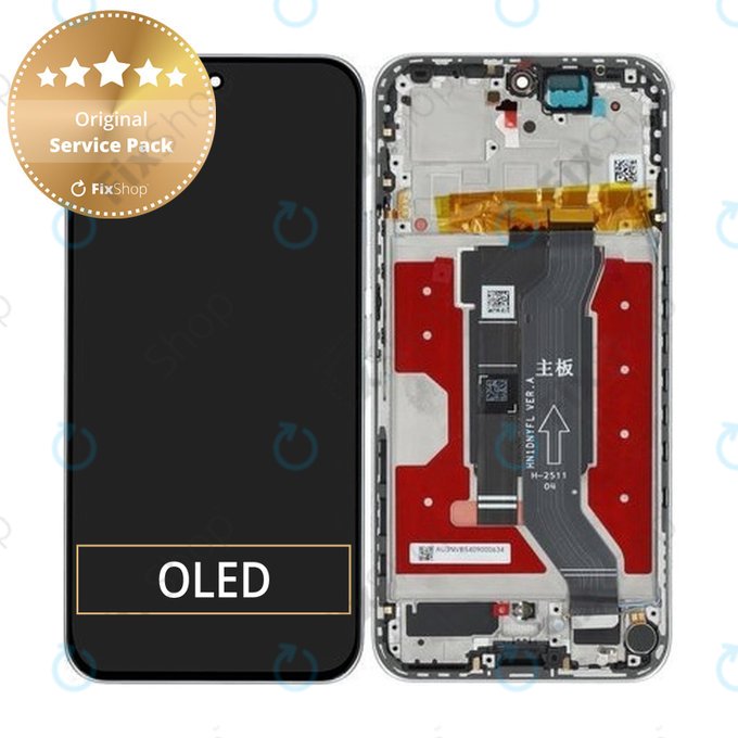 Wyświetlacz do Honor 400, Ekran dotykowy z ramką, Meteor Silver, 0235APNS, Genuine Service Pack