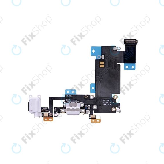 Złącze ładowania z taśmą flex do iPhone 6S Plus, Bialy, White