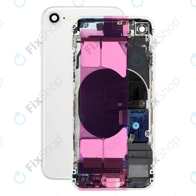 Tylna obudowa z malymi czesciami do iPhone 8, Srebrny, Silver