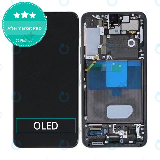 Wyświetlacz OLED do Samsung S22 S901B, Ekran dotykowy z ramką, Phantom Black