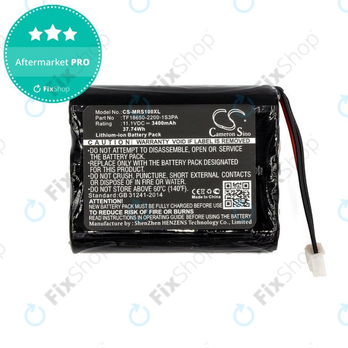 Bateria do Marshall Stockwell, 3400mAh, Li-Ion, 11.1V, TF18650-2200-1S3PA, HQ