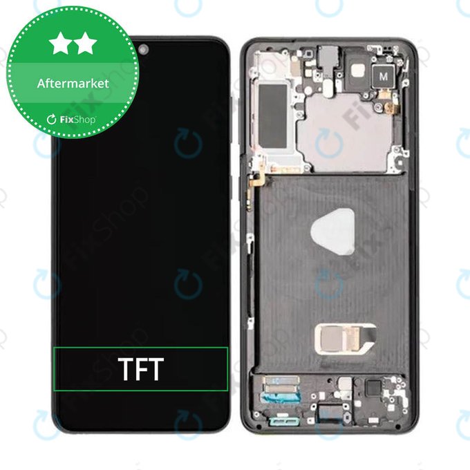 Wyświetlacz do Samsung S21 Plus G996B, Ekran dotykowy z ramką, Phantom Black, TFT